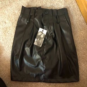 RARE Kendall & Kylie black leather skirt